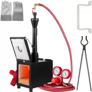 Image of VEVOR Propane Knife Forge, Farrier Furnace with Single Burner, Portable Square Metal Forge with Two Durable Doors, Large Capacity, for Blacksmithing,