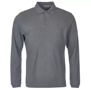 Image of Barbour Essential Long-Sleeve Polo Shirt - Grey