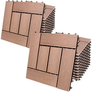 Image of WPC Decking Tiles 22Pcs Terracotta 30x30cm Mosaic