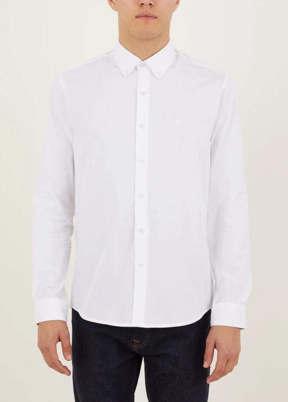 Image of Peter Werth Mens Peak LS Shirt in White Size: Medium White Male M