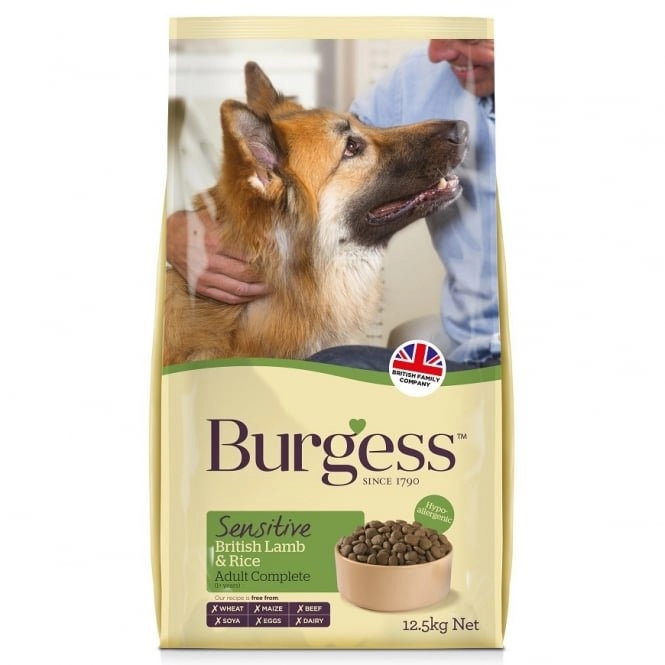 Image of Burgess Sensitive Adult Lamb and Rice Dog Food 12.5kg