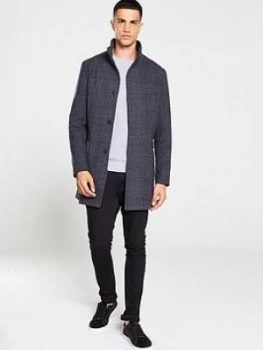 Image of Selected Homme Mosto Wool Mix Coat - Blue/Grey