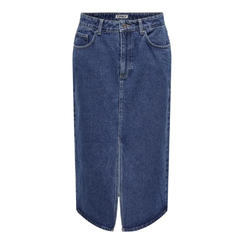 Image of Only Blue / Medium Blue Denim Bianca Midi Denim Skirt D/Stnwash Female XS 186922UK