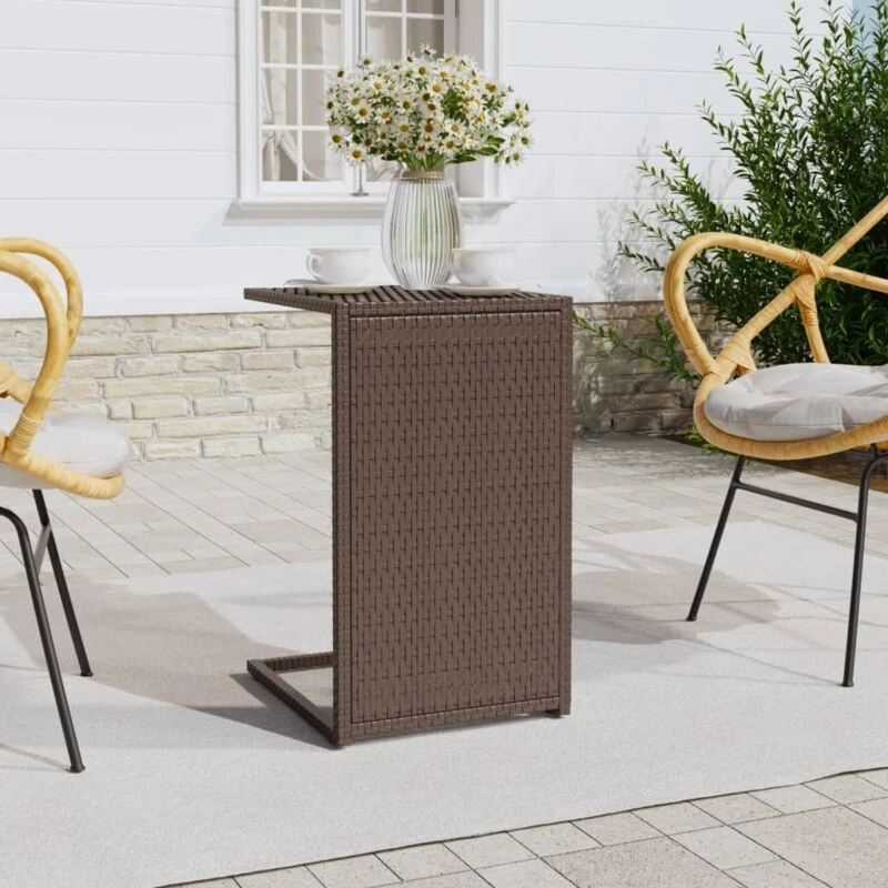 Image of VIDAXL C Table Brown 40x35x60cm Poly Rattan vidaXL 319407