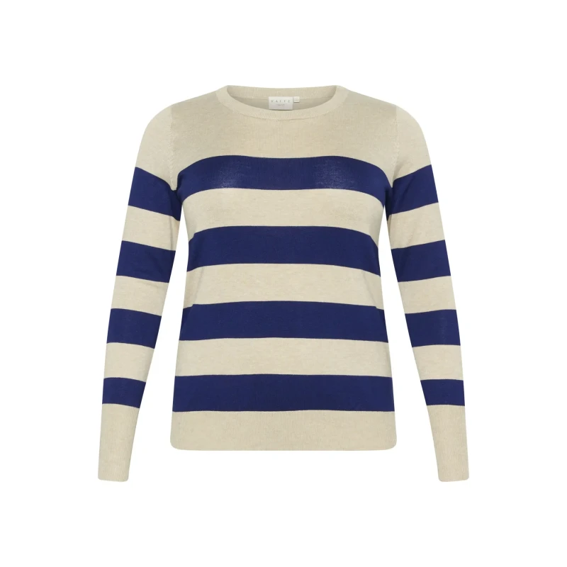 Image of KAFFE Curve Striped knitted jumper women KAFFE Curve Lizzy Bleu Female XL