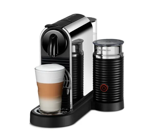 Image of Nespresso CitiZ Platinum & Milk Stainless Steel C121 Coffee Pod Coffee Maker