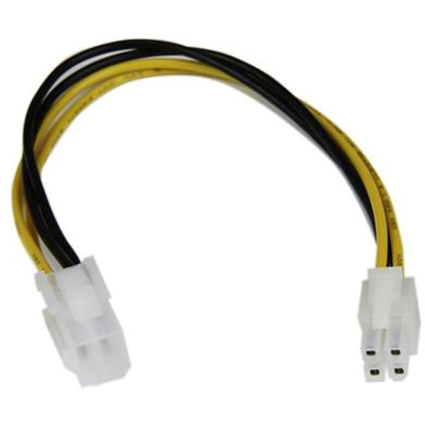 Image of StarTech ATX 12V 4 pin Power M to ATX 12V 4 pin Power F 0.2m Retail Packaged Internal Extension Cable