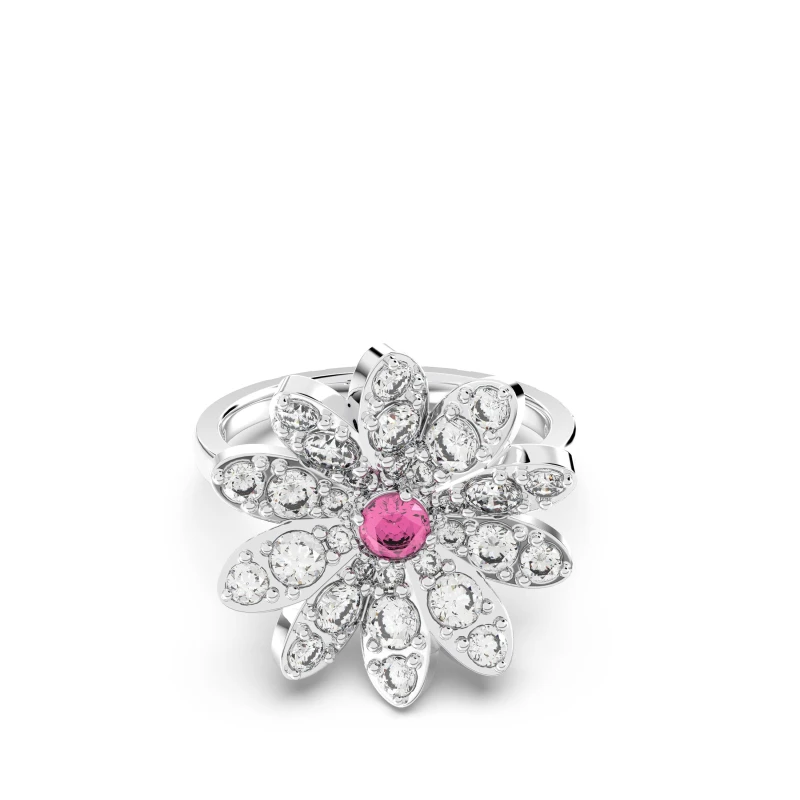 Image of Swarovski Eternal Flower ring, Flower, Pink, Mixed metal finish - Red Red ONE SIZE