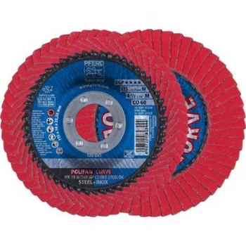 Image of PFERD 67689036 POLIFAN-serrated washer PFR 115-M CO 60 SGP CURVE STEELOX Diameter 115mm 10 pc(s)