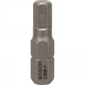 Image of Bosch Hex Extra Hard Screwdriver Bit Hex 5mm 25mm Pack of 3