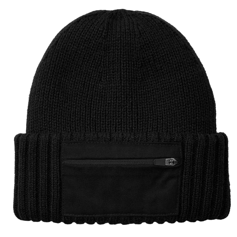 Image of Beechfield Beechfield Men Striped Beanie in Black One Size Male 5063652107300