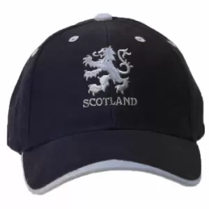 Image of Scotland Lion Logo Embroidered Baseball Cap (One Size) (Navy/White)
