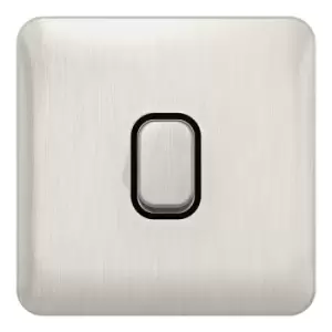 Image of Schneider LSD 10A 1G 2W Retractive Switch Black Insert Stainless Steel - GGBL1012RBSSS