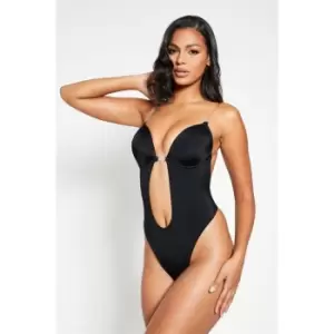 Image of I Saw It First Seamless Plunge Lingerie Bodysuit - Black