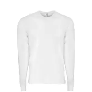 Image of Next Level Adults Unisex Suede Feel Long Sleeve Crew T-Shirt (3XL) (White)