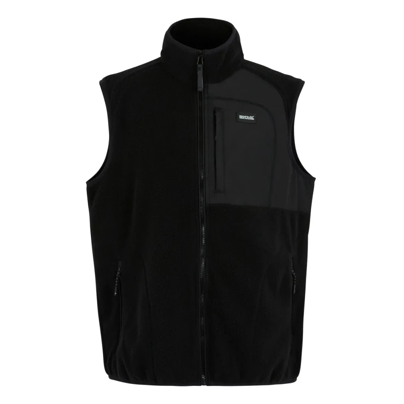 Image of Regatta Regatta Men Frankie Borg Full-Zip Gilet Bodywarmer in Jet Black Size: 3X-Large Jet Black XXXL Male 5063516104759