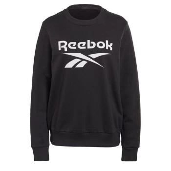 Image of Reebok Identity Logo French Terry Crew Sweatshirt - Black