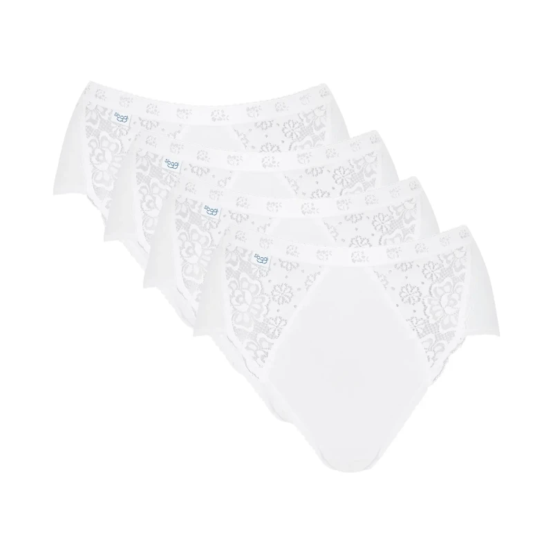 Image of Sloggi Pack of 4 Chic Midi Knickers White Women 10;24;12;14;16;18;20;22