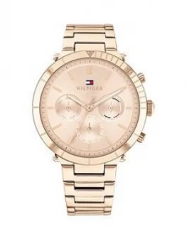 Image of Tommy Hilfiger Carnation Gold Ip Case And Sunray Dial And Bracelet Strap Watch