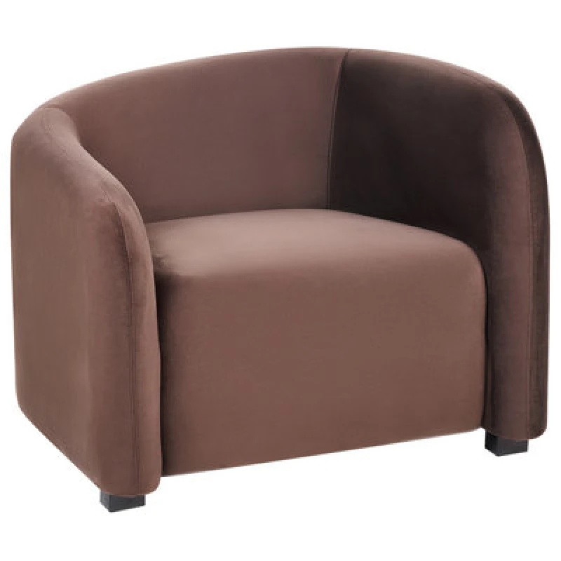 Image of Beliani Velvet Armchair Dark Brown Veltada