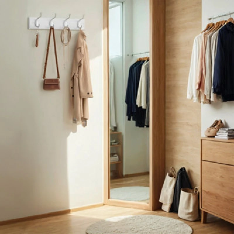 Image of LEDREM Coat Rack, Wall-Mounted Coat Hook, 4 Dual Metal Hooks, For Coats, Bags, In The Hallway, Bedroom, Living Room, White