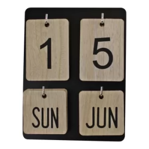 Image of Wooden Freestanding Photo Frame Style Perpetual Calendar