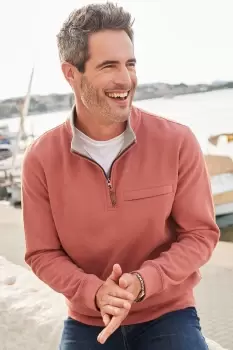 Image of Half Zip Brushed Rib Top