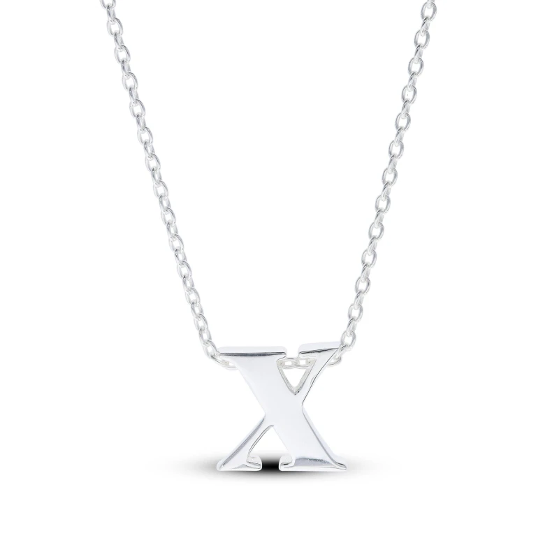 Image of Be You Sterling Silver lowercase Initial Necklace Silver female X