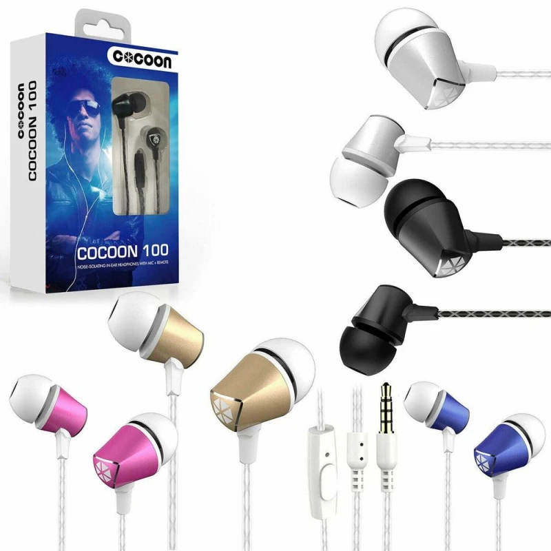 Image of Cocoon In-Ear Headphone for Smartphone - Cerise Pink - Noise-Isolating, Tangle-Free, Lightweight, High-Quality