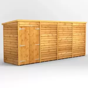 Image of 16X4 Power Overlap Pent Windowless Double Door Shed