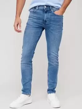 Image of Tommy Hilfiger Slim Bleecker Jean Pstr Larkin Blue, Mid Wash, Size 36, Length Regular, Men