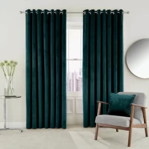 Image of Helena Springfield Escala Lined Curtains 90" x 90", Teal