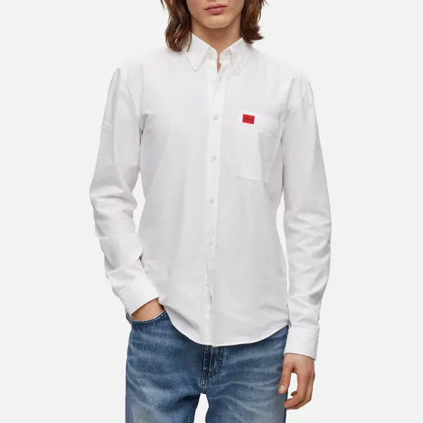 Image of HUGO Evito Cotton-Canvas Shirt - L