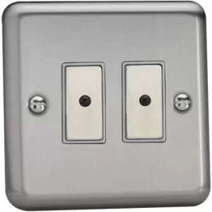 Image of Varilight 2-Gang V-Pro Eclique2 Touch Control Slave Dimmer a€“ Brushed Chrome - JSES002