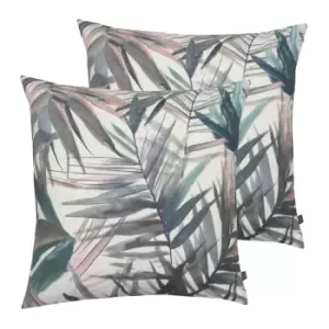 Image of Prestigious Textiles Waikiki Polyester Filled Cushions Twin Pack Cotton Moonstone