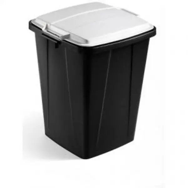 Image of Durable DURABIN Strong Square Black Recycling Bin Grey Lid - 90L DRBEVEH2023031
