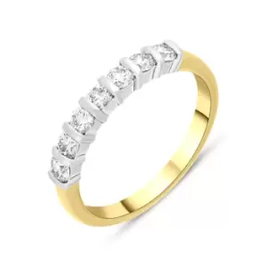 Image of 18ct Yellow Gold 0.50ct Diamond Seven Stone Half Eternity Ring