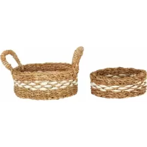 Image of Premier Housewares Set of Two Low Seagrass Baskets
