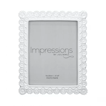 Image of 6" x 8" - IMPRESSIONS Pearlised Resin Daisy Photo Frame