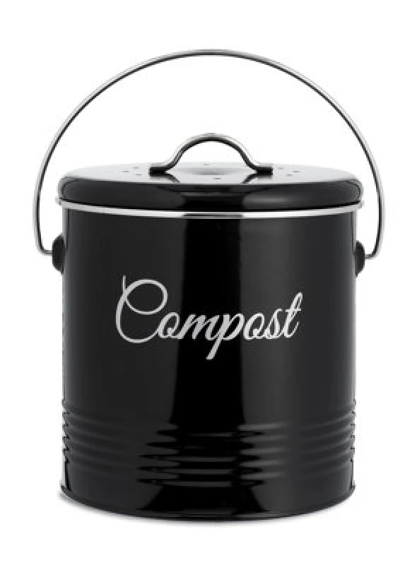 Image of Innoteck Essentials 3L Compost Bucket With Charcoal Filters And Lid - Black