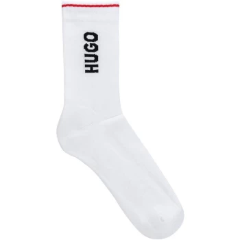 Image of Hugo Boss 2 Pack of Side Logo Crew Socks Mens - White