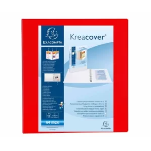 Image of Krea Ring Binder PP 4D Rings 60mm, S90mm, A4+, Red, Pack of 10