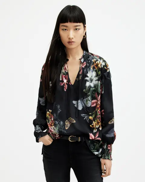 Image of AllSaints Mari Sanibel Floral Print Shirt