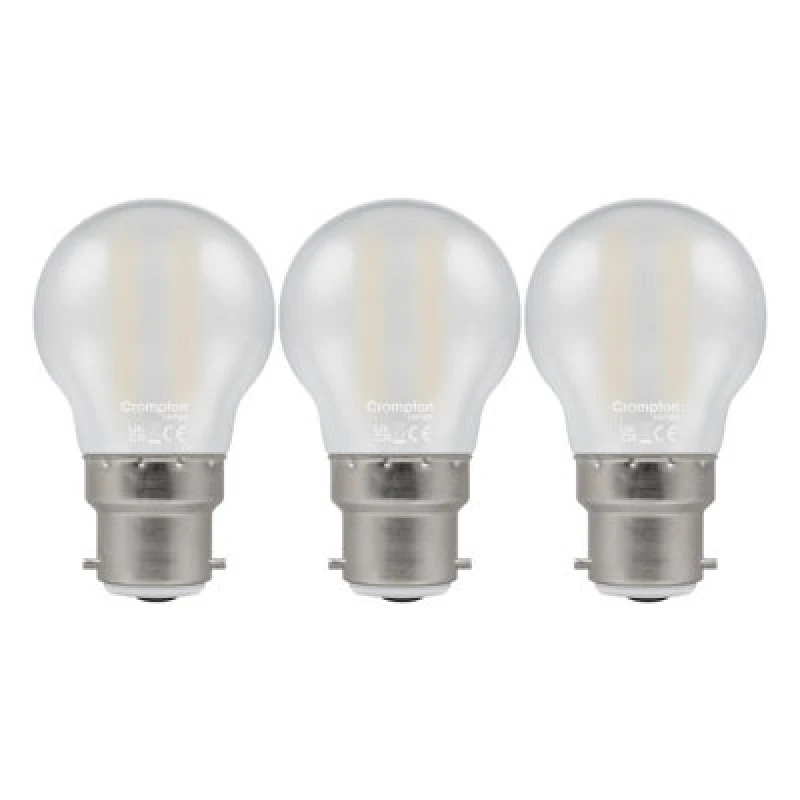 Image of Crompton Lamps LED Golfball 2.2W B22 Dimmable Filament Warm White Pearl (25W Eqv)