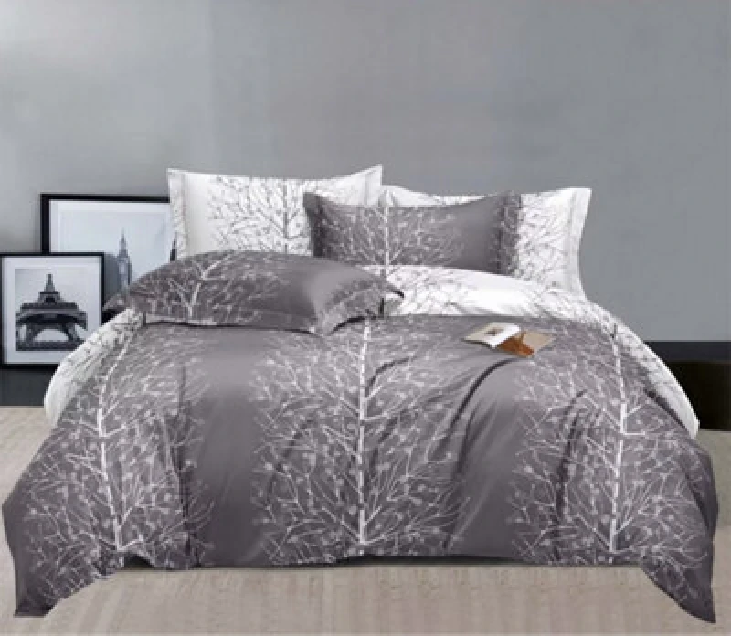 Image of Ezysleep Ezysleep Grey Nature Printed Duvet Set Size: Double Grey Double Unisex 0721545589774