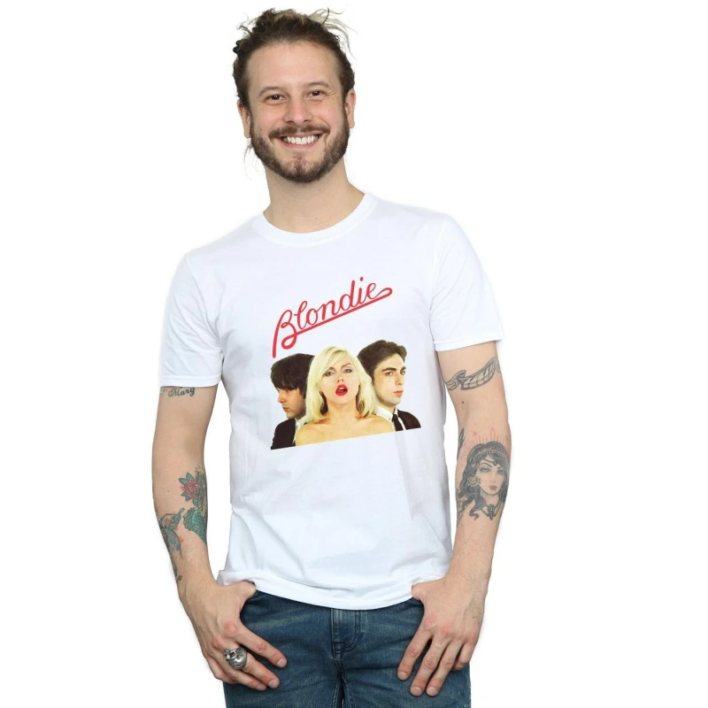 Image of Blondie Blondie Men Band Trio T-Shirt in White Size: Small White S Male 5059114073153