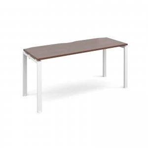 Image of Adapt II Starter Unit Single 1600mm x 600mm - White Frame Walnut top