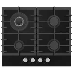 Image of Statesman GH60GB 60cm 4 Zone Glass Gas Hob - Black
