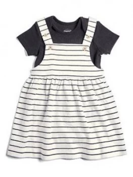 Image of Mamas & Papas Pinny Dress And Bodysuit Baby Girls