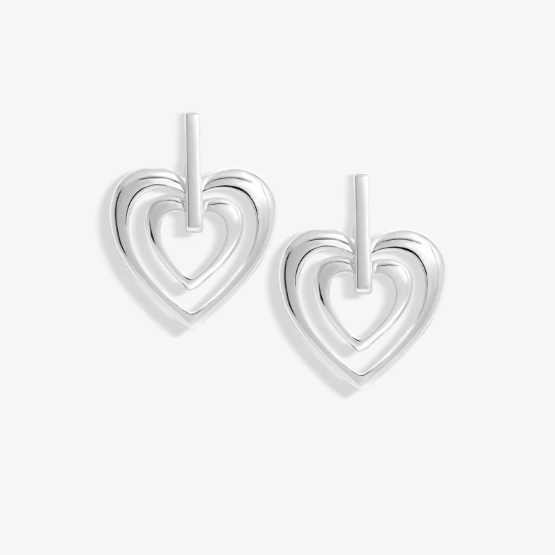 Image of Mood Silver Polished Heart Doorknocker Earrings Silver